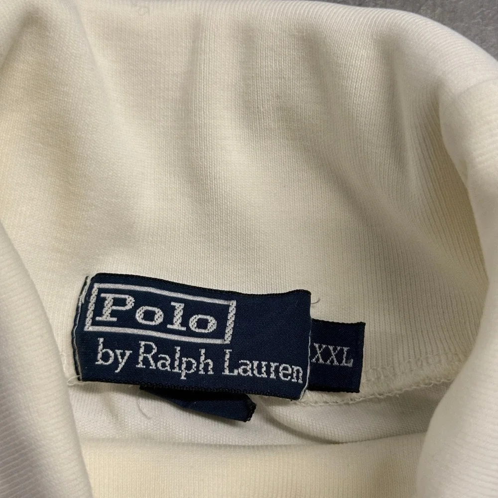 Polo Ralph Lauren Mens XXL Off White Turtleneck Long Sleeve Pony Logo Shirt